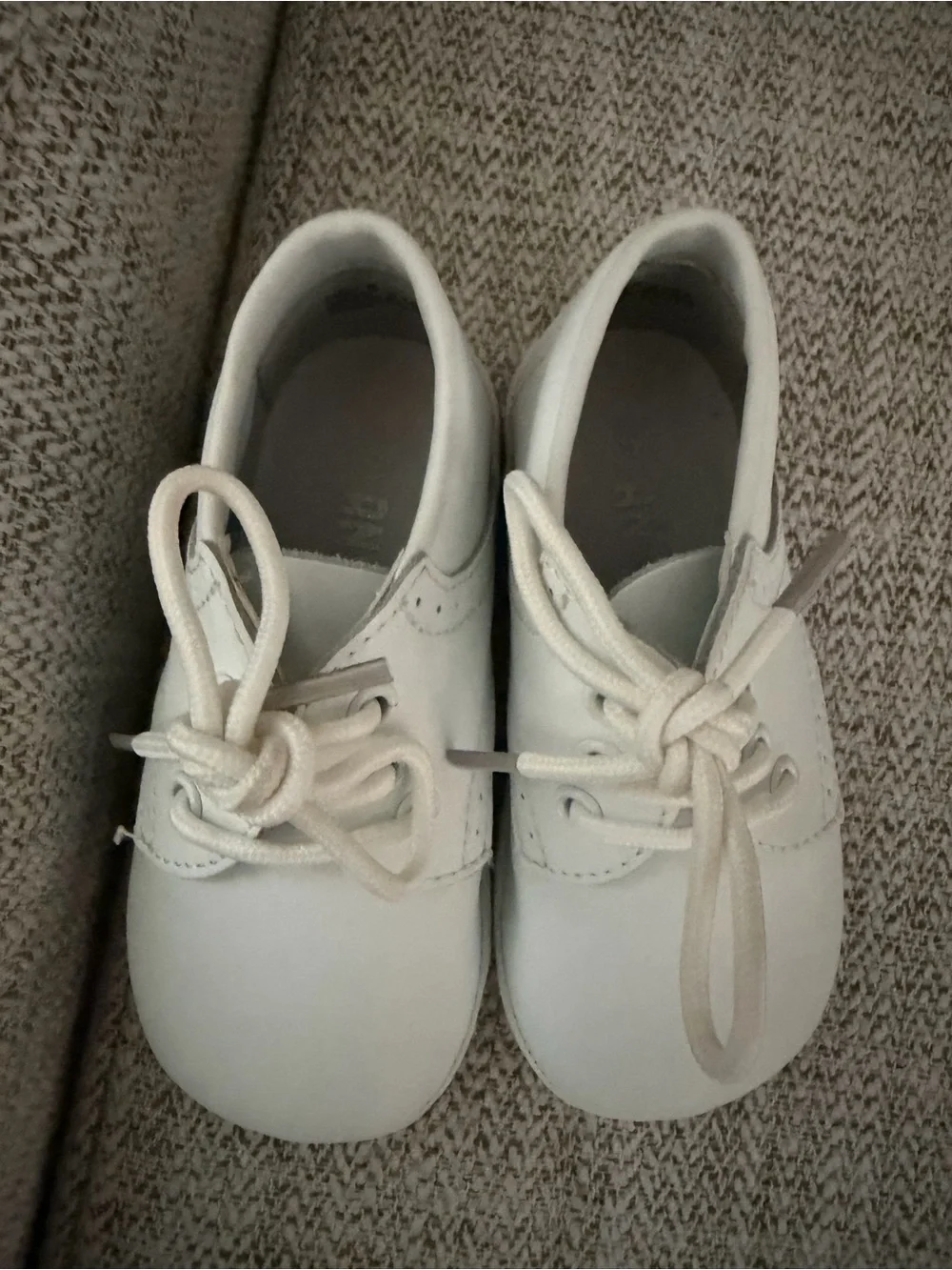 Angel White Lace-Up Baby Walker Shoes